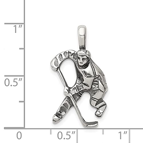 IceCarats 925 Sterling Silver Vintage Hockey Goalie Stick Puck Glove Player Necklace Charm Sports Pendant Only