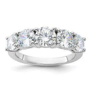 IceCarats 925 Sterling Silver Cubic Zirconia CZ 5 Stone Anniversary Wedding Band Ring Size 7