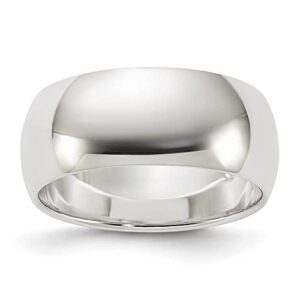 icecarats 925 sterling silver 8mm half round plain classic wedding band ring size 7.00