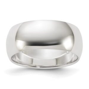 IceCarats 925 Sterling Silver 8mm Half Round Plain Classic Wedding Band Ring Size 7.00