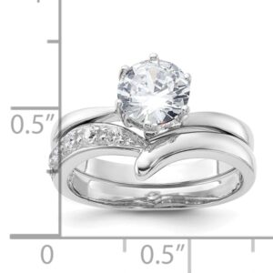 IceCarats 925 Sterling Silver Cubic Zirconia CZ Wedding Band Engagement Ring Bridal Jewelry Set