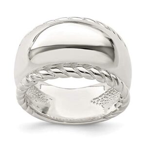 IceCarats 925 Sterling Silver Twisted Chunky Dome Woven Crisscross Band Statement Ring Size 7