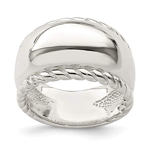 IceCarats 925 Sterling Silver Twisted Chunky Dome Woven Crisscross Band Statement Ring Size 7