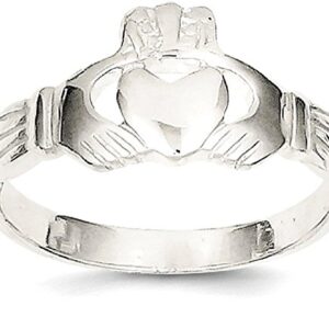 925 Sterling Silver Irish Heart Love Claddagh Celtic Ring Size 7