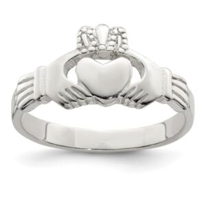 925 Sterling Silver Irish Heart Love Claddagh Celtic Ring Size 7