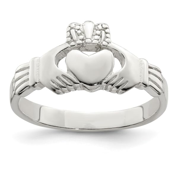 925 Sterling Silver Irish Heart Love Claddagh Celtic Ring Size 7