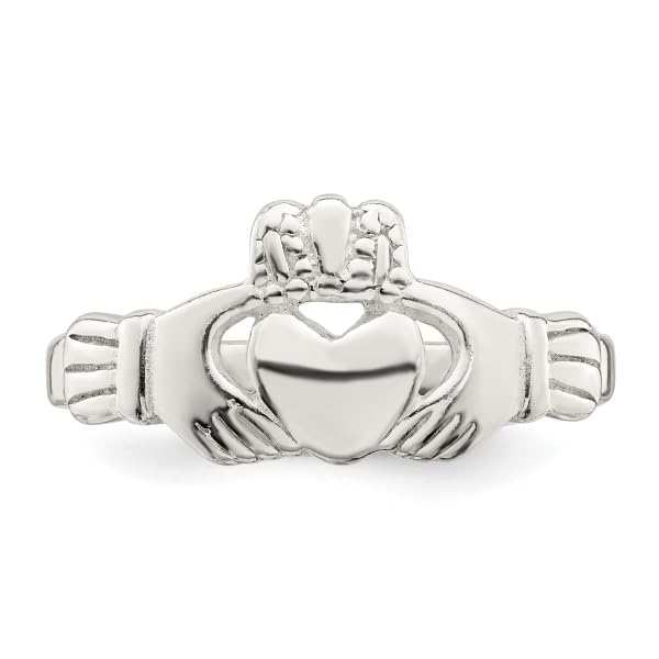 925 Sterling Silver Irish Heart Love Claddagh Celtic Ring Size 7