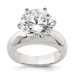 925 sterling silver solitaire round cubic zirconia cz engagement ring size 6