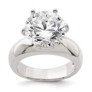 925 sterling silver solitaire round cubic zirconia cz engagement ring size 8