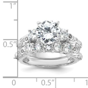 IceCarats 925 Sterling Silver Cubic Zirconia CZ Wedding Band Engagement Ring Bridal Jewelry Set Size 8