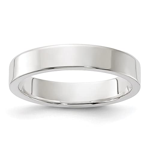 IceCarats 925 Sterling Silver 4mm Plain Classic Wedding Band Ring Size 9.00