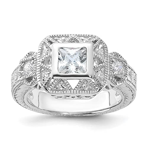 IceCarats 925 Sterling Silver Cubic Zirconia CZ Vintage Ring Size 6