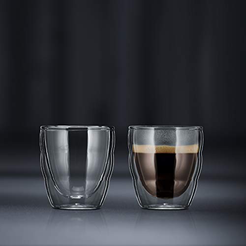 BODUM PILATUS Glass Set (Double-Walled, Isolated, Dishwasher Safe, 0.08 L, 3 oz) - Pack of 2, Transparent