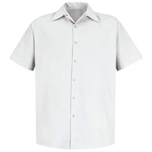 Red Kap Men's Specialized Pocketless Work Shirt, White, Short Sleeve 2X-Large