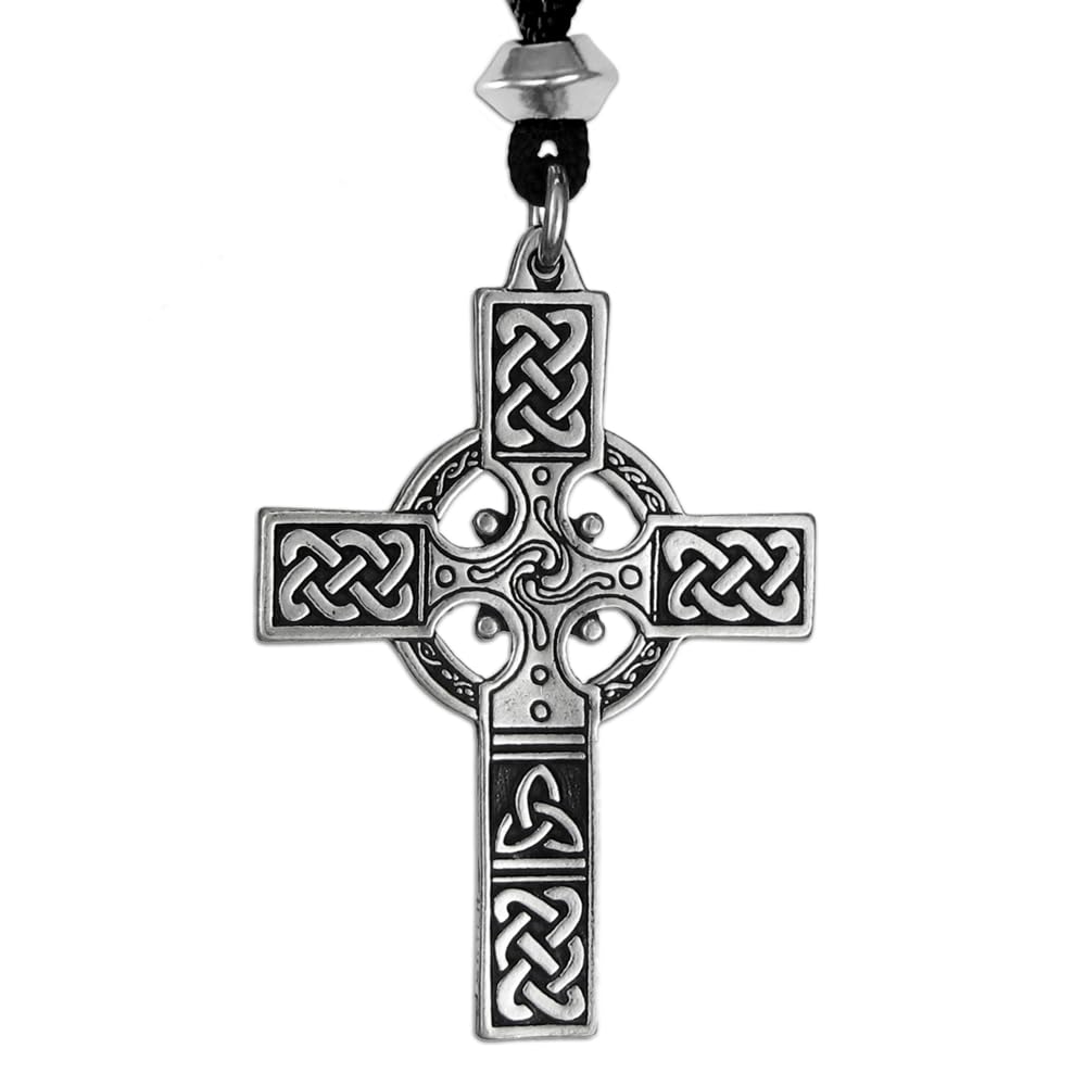 Men's Pewter Celtic Knot Cross Pendant Necklace