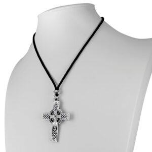 Men's Pewter Celtic Knot Cross Pendant Necklace