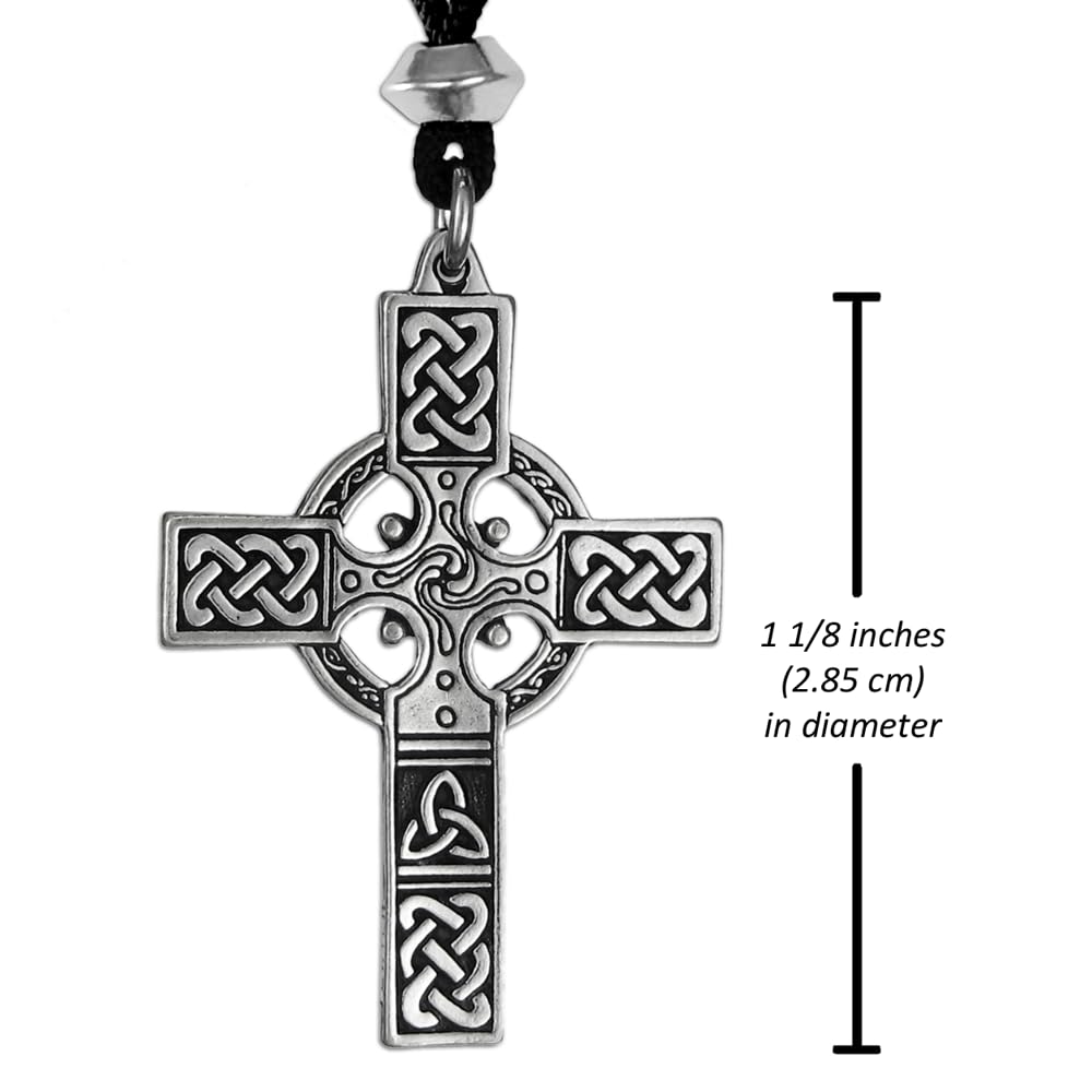 Men's Pewter Celtic Knot Cross Pendant Necklace