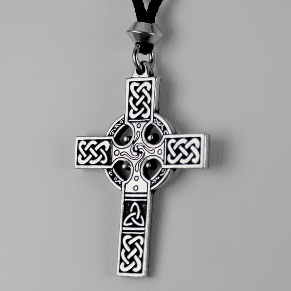 Men's Pewter Celtic Knot Cross Pendant Necklace