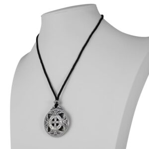 Pewter Large Celtic Love Knot Pendant Rune Necklace - 1 3/8 Inch Diameter