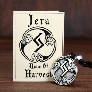 Jera Rune of Harvest Pendant Elder Futhark Rune Necklace - Norse Viking Jewelry