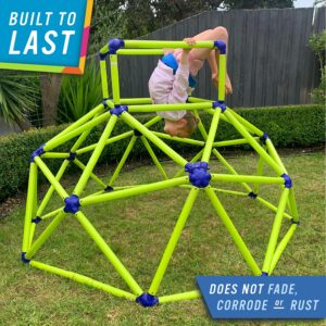 Eezy Peezy Monkey Bars Climbing Tower - Active Outdoor Fun for Kids Ages 3 to 6 Years Old, Green/Blue.