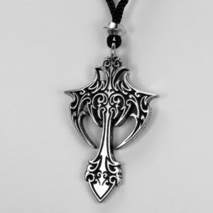 Pewter Gothic Cross Pendant Necklace (1.75" Long)