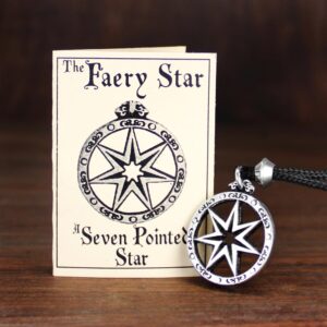 Pewter Seven Pointed Fairy Star Pendant Necklace