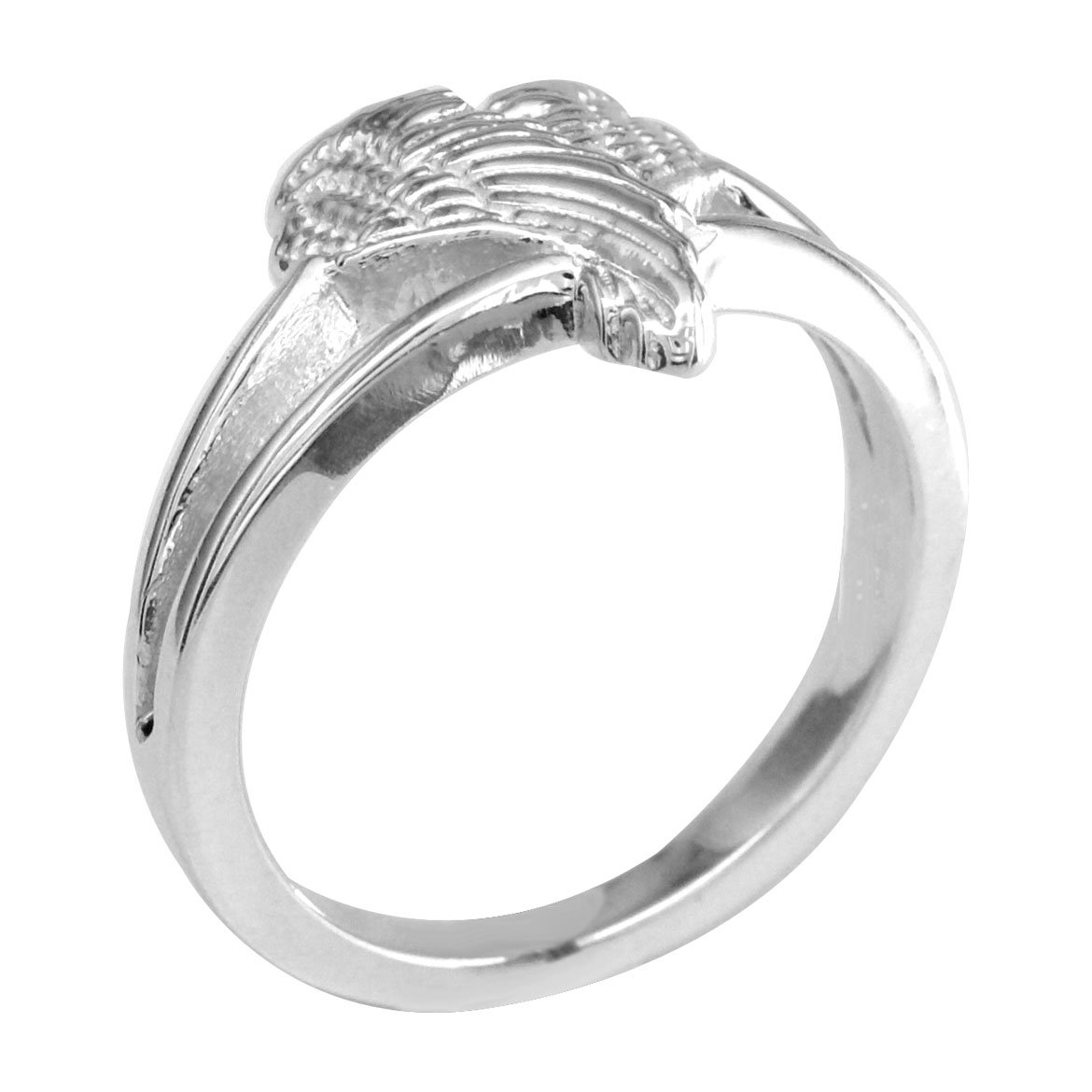 Small Angel Heart Wings Ring, Wings of Love, 12mm in Sterling Silver Size 7