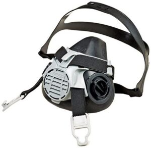 msa 10102183 advantage 420 twin-port half mask respirator, medium, black/grey