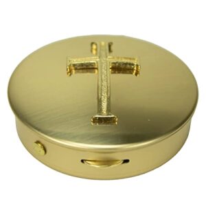 cathedral art abbey & ca gift gold latin cross pyx container