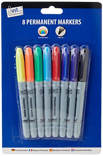 Just Stationery Permanent Marker - Multi-Colour (Pack of 8)