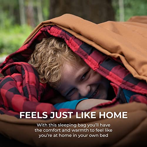 TETON Junior, 20 Degree Sleeping Bag. Finally, Sleeping Bag for Boys, Girls, all Kids, Warm and Comfortable; For all camping weather and built to last