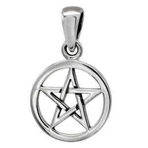 Moonlight Mysteries Sterling Silver Small Wiccan Pentacle Pendant