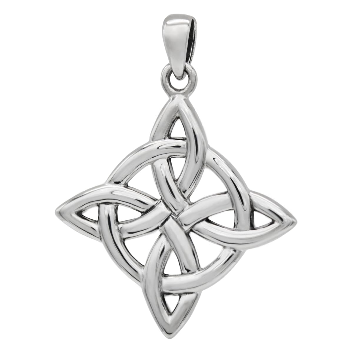 Moonlight Mysteries Sterling Silver Celtic Quaternary Witches Knot Pendant