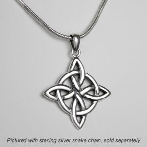 Moonlight Mysteries Sterling Silver Celtic Quaternary Witches Knot Pendant