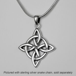 Moonlight Mysteries Sterling Silver Celtic Quaternary Witches Knot Pendant