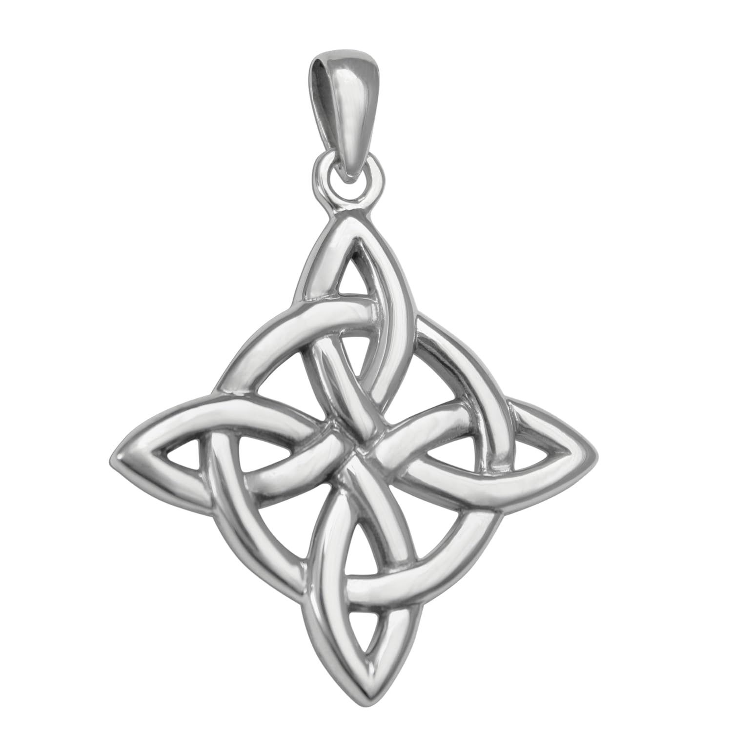 Moonlight Mysteries Sterling Silver Celtic Quaternary Witches Knot Pendant