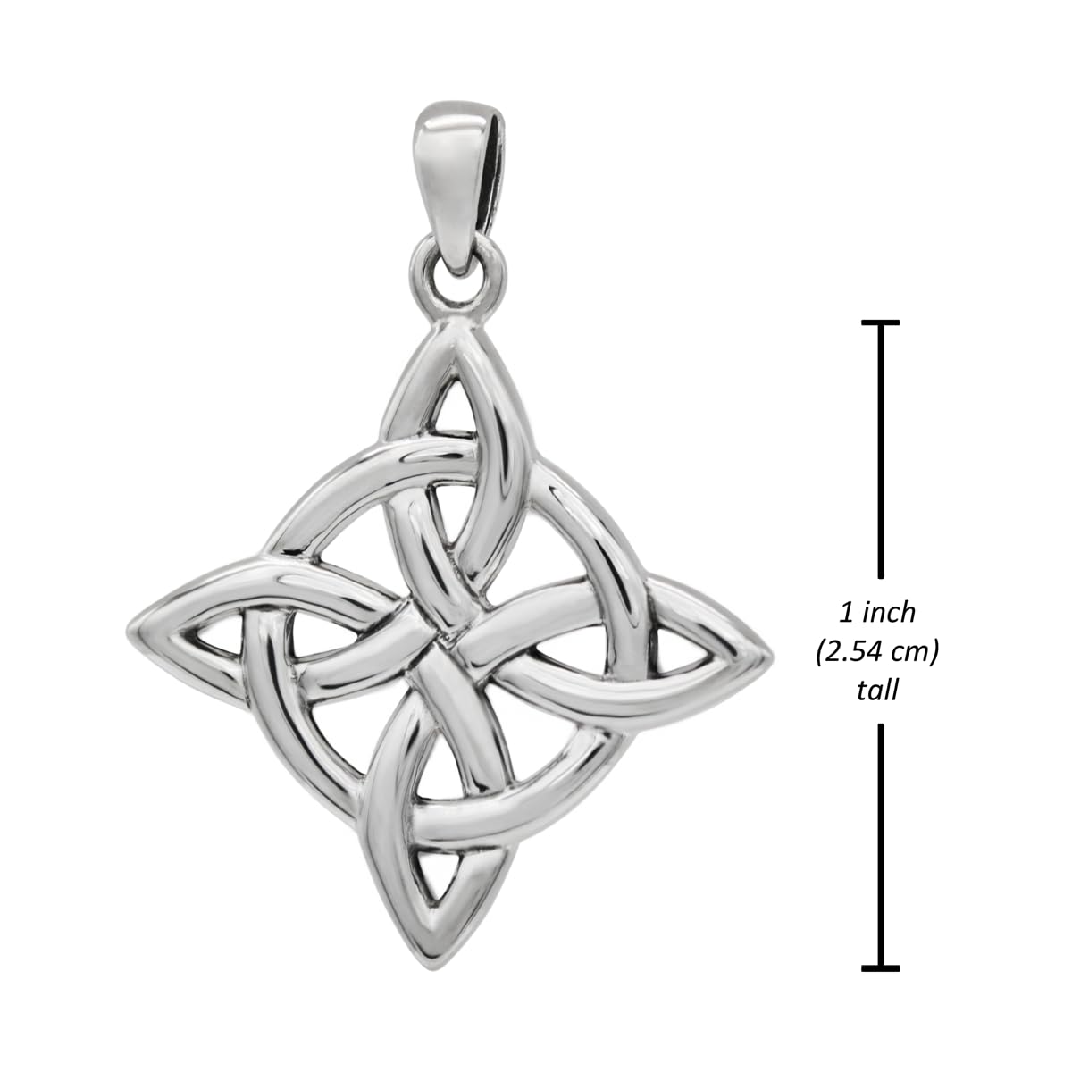 Moonlight Mysteries Sterling Silver Celtic Quaternary Witches Knot Pendant