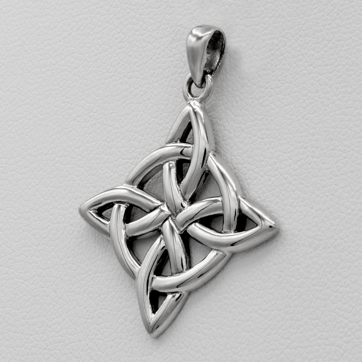 Moonlight Mysteries Sterling Silver Celtic Quaternary Witches Knot Pendant