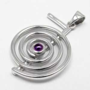 Moonlight Mysteries Sterling Silver Amethyst Cho Ku Rei Reiki Symbol Pendant