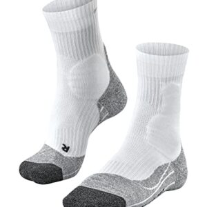 FALKE Men's TE2 Tennis Socks, Breathable Quick Dry, Mid Calf, Medium Cushion, Stabilizing High Protection Sock, White (White-Mix 2020), 10.5-11.5, 1 Pair