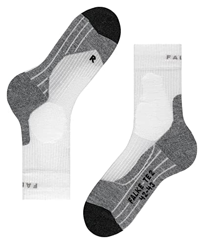 FALKE Men's TE2 Tennis Socks, Breathable Quick Dry, Mid Calf, Medium Cushion, Stabilizing High Protection Sock, White (White-Mix 2020), 10.5-11.5, 1 Pair