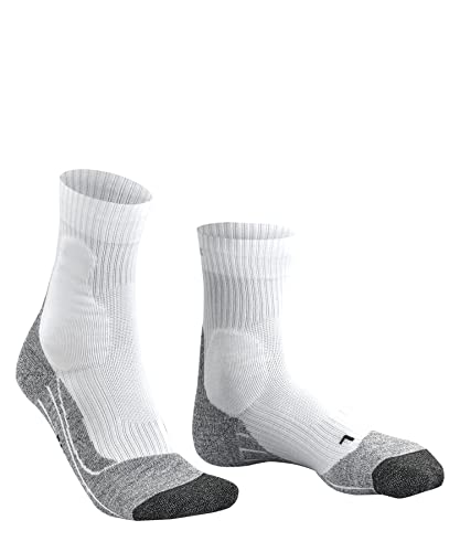 FALKE Men's TE2 Tennis Socks, Breathable Quick Dry, Mid Calf, Medium Cushion, Stabilizing High Protection Sock, White (White-Mix 2020), 10.5-11.5, 1 Pair