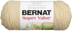 bernat super value yarn, 7 oz, gauge 4 medium worsted, oatmeal