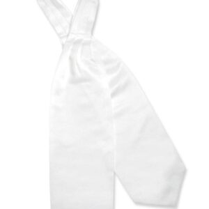 Vesuvio Napoli ASCOT Solid WHITE Color Cravat Men's Neck Tie