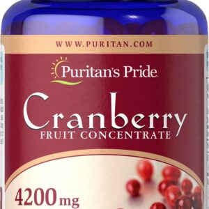 Puritan's Pride Cranberry Fruit Concentrate with C & E 4200 Mg, Softgel, 100 Count