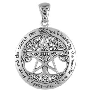 dryad design pentacle tree of life pentagram pendant (1 1/4") large sterling silver wiccan pagan witchcraft jewelry