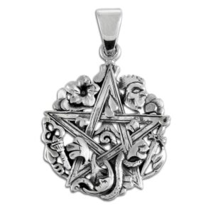 dryad design cimaruta pentacle charm pendant 1" - sterling silver italian witchcraft symbol jewelry