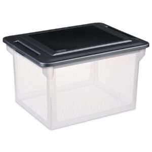 STERILITE 18689004 18.5" X 14" X 11" File Box Clear Base With Black Lid (Pack of 1)