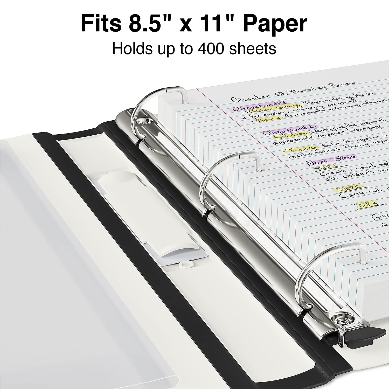 1-1/2 Inch Staples Better View Binders with D-Rings (White)